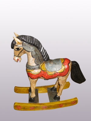 CARVED HORSES / Carved horse rocking style 15 inch tall handpainted